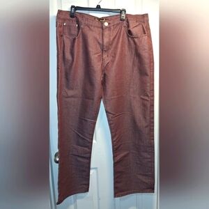 Men's Sacred Crown Burgandy Denim Jeans 44x31